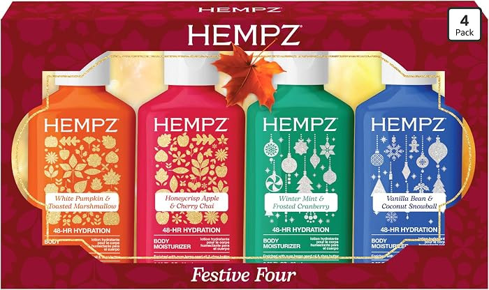 Hempz Festive Four Fall & Holiday Body Lotion Gift Set, 4 Pack, 2.25 fl oz | Amazon (US)