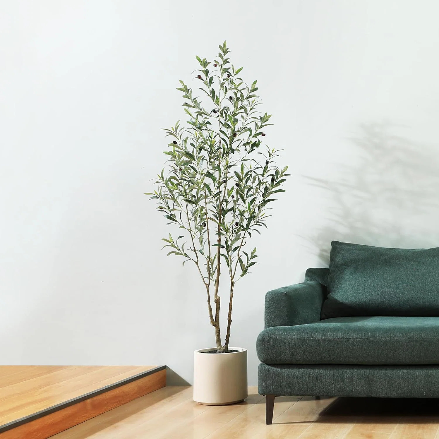 Adcock Faux Olive Tree in White Planter, Lifelike Fake Olive Plant for Indoor and Outdoor Decor | Wayfair North America
