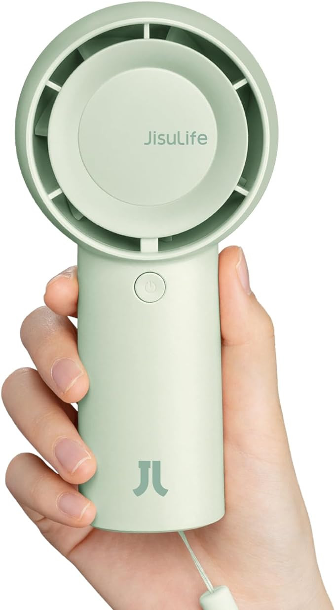 JISULIFE Handheld Turbo Fan [16H Max Cooling Time] Mini Portable Hand Fan, 4000mAh USB Rechargeab... | Amazon (US)