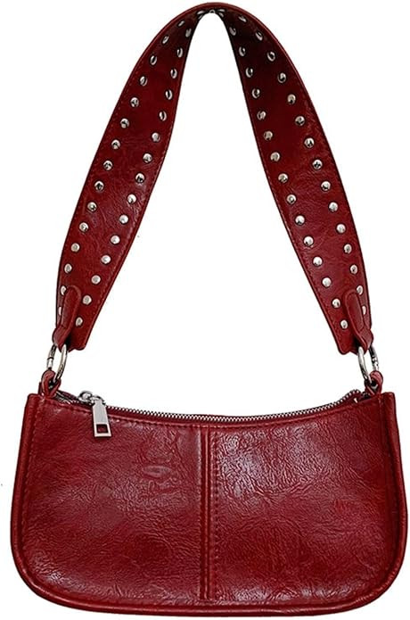 Shoulder Bag for Women Cute Trendy Purse 90s Y2k Bag Vegan Leather Handbags Crossbody Bag with 2 ... | Amazon (US)