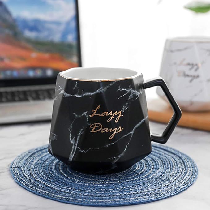 TFWell Ceramic Coffee Mug, Marble Coffee Cup, Unique Porcelain Gift Mug for Wedding Birthday Part... | Amazon (US)