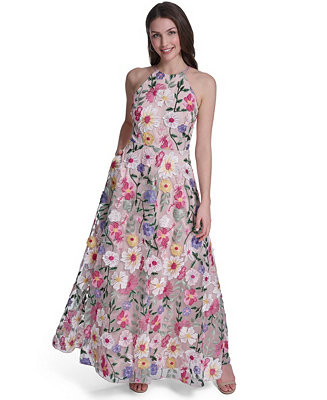 Eliza J Women's Sleeveless Halter Neck Gown - Macy's | Macy's