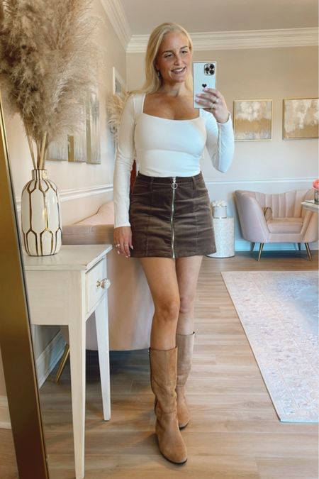 Comfy but cute work from home outfit with flat boots. Wearing a small in the top and medium in the bottom. The top is super flattering and just like a revolve top  for a quarter of the price.

#LTKSeasonal #LTKstyletip #LTKshoecrush