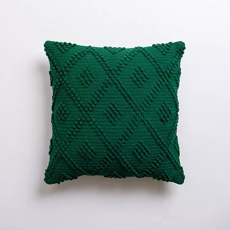 Green Woven Diamonds Christmas Pillow | Kirkland's Home