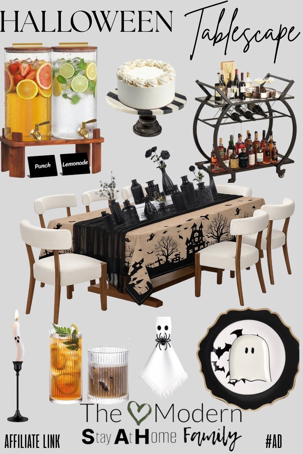 Get your home ready for spooky season with this elegant Halloween tablescape that’s perfect for everything from family dinners to a haunted dinner party! I love creating a table that’s festive without feeling over-the-top, and this setup combines classic black accents, ghost details, layered textures, and timeless Halloween décor for a look that’s both cozy and sophisticated. Whether you’re hosting guests or simply decorating your dining room for fall, these Halloween table decorations make it easy to create a memorable space. Shop my favorite Halloween table décor, table linens, centerpieces, napkins, candle holders, and entertaining essentials to recreate this beautiful look in your own home!

Halloween tablescape, Halloween table decorations, Halloween table decor, Halloween table settings, Halloween tablescape ideas, Halloween table ideas, Halloween table setup, elegant Halloween tablescape, Halloween centerpiece ideas, Halloween table centerpieces, Halloween tabletop decor, Halloween dining room decor, spooky elegant decor, haunted dinner party, black Halloween decor, ghost table decor, Halloween entertaining, Halloween party decor, fall entertaining, seasonal home decor, Halloween hosting ideas, layered table decor, dining room inspiration, tablescape inspiration, neutral Halloween decor, chic Halloween decor, modern Halloween decor, Halloween dinner party ideas, Halloween home decor, festive table styling, Halloween decorating ideas, Halloween table decor ideas.

#LTKSeasonal #LTKHome #LTKSaleAlert
