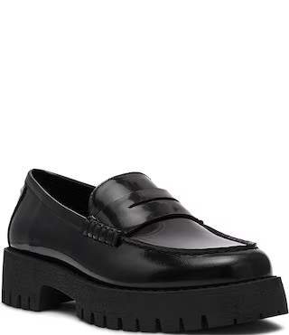 Steve Madden Langsten Leather Platform Lug Sole Penny Loafers | Dillard's | Dillard's