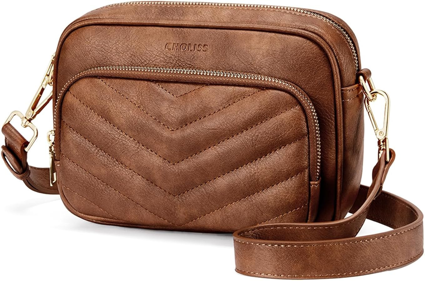 CHOLISS Quilted Crossbody Bags for Women RFID Vegan Leather Travel Purse Small Shoulder Handbags ... | Amazon (US)