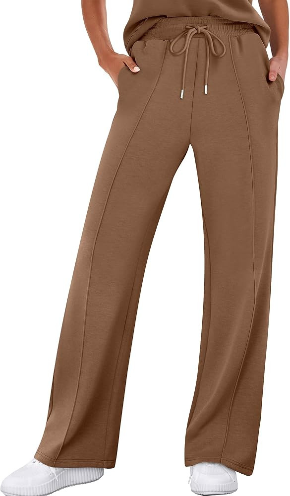 ANRABESS Women's Wide Leg Sweatpants High Waist Baggy Flared Pants Drawstring Athletic Joggers Sw... | Amazon (US)