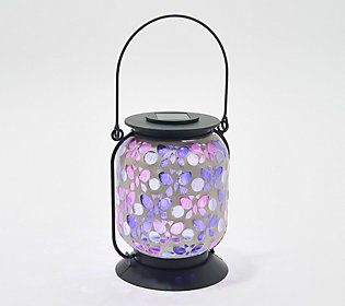 Barbara King Mosaic Indoor/Outdoor Lantern w/ Hook | QVC