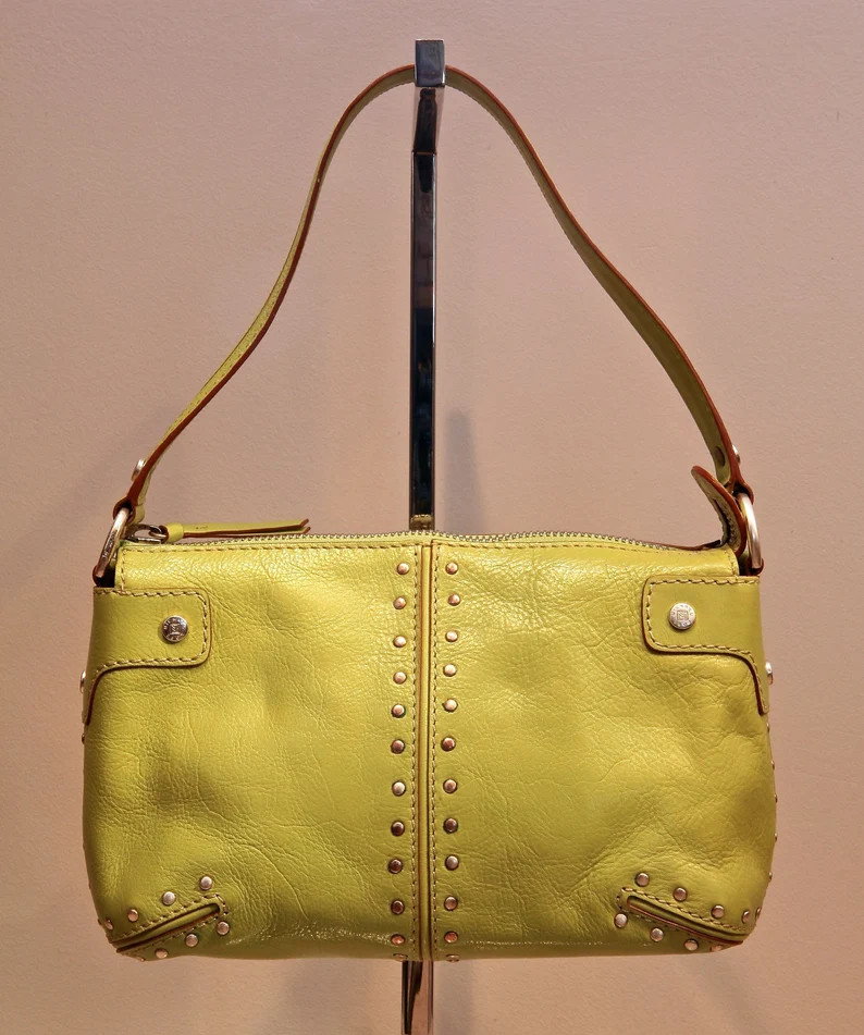 MICHAEL KORS Chartreuse Green Pebbled Leather Handbag - Etsy Sweden | Etsy (US)