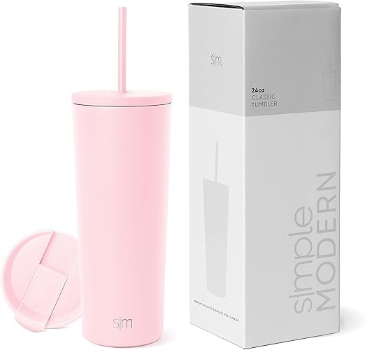 Simple Modern Insulated Tumbler with Lid and Straw | Iced Coffee Cup Reusable Stainless Steel Wat... | Amazon (US)