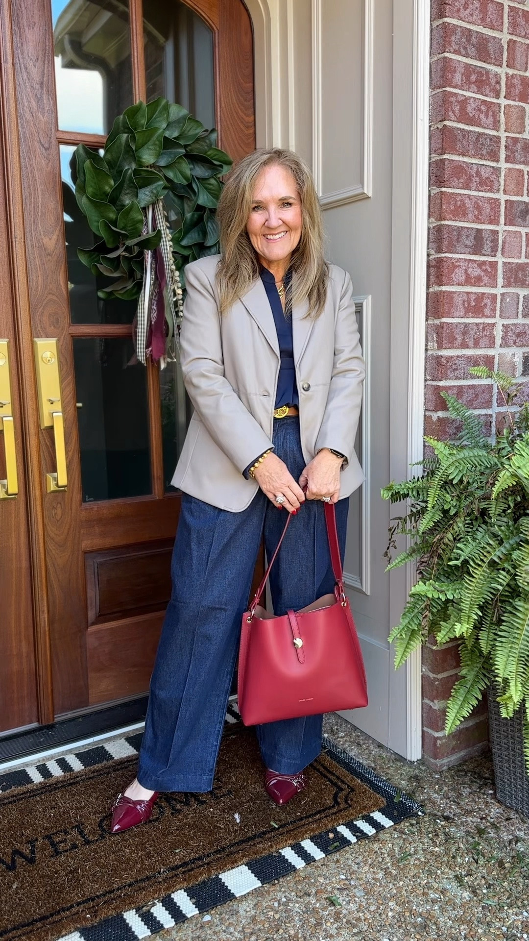 Three faux leather pieces. Fully stocked. On sale. Great quality and most available sizes 0-18 and come in petites. 

I’m wearing a large petite in the quilted jacket, a 10 petite in the blazer, and an 8 reg in the skirt. The quilted jacket is roomy. I could have done the medium. 

Blouses size medium. I came back for more colors. I have the tan too. 
The polo is really really soft and comfy. I’m wearing a large. I’d get your larger size. 

Extra 20% off the sale prices too! Don’t miss it! 

Fall outfit banana republic factory red purse faux leather skirt faux leather blazer 

#LTKOver40 #LTKSaleAlert #LTKMidsize