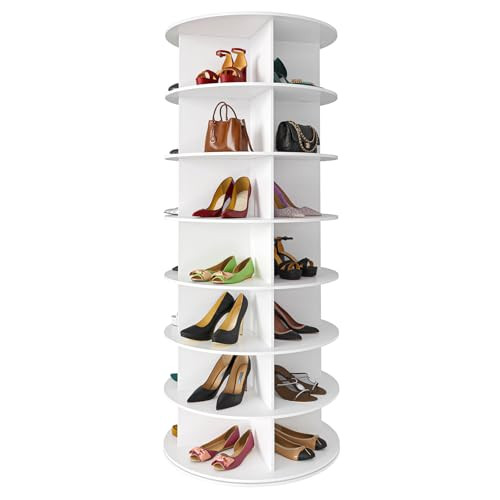 SpaceAid 7 Tier Rotating Shoe Rack Tower, Spinning Shoe Display Lazy Susan, Revolving 360 Shoe Ra... | Amazon (US)
