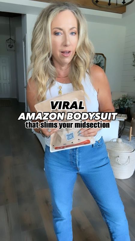 Waist slimming viral Amazon bodysuit. I’m 5’2 1/2 135 lbs & I’m wearing a small/medium. Amazon fashion Amazon finds viral Amazon finds 

#LTKfindsunder50