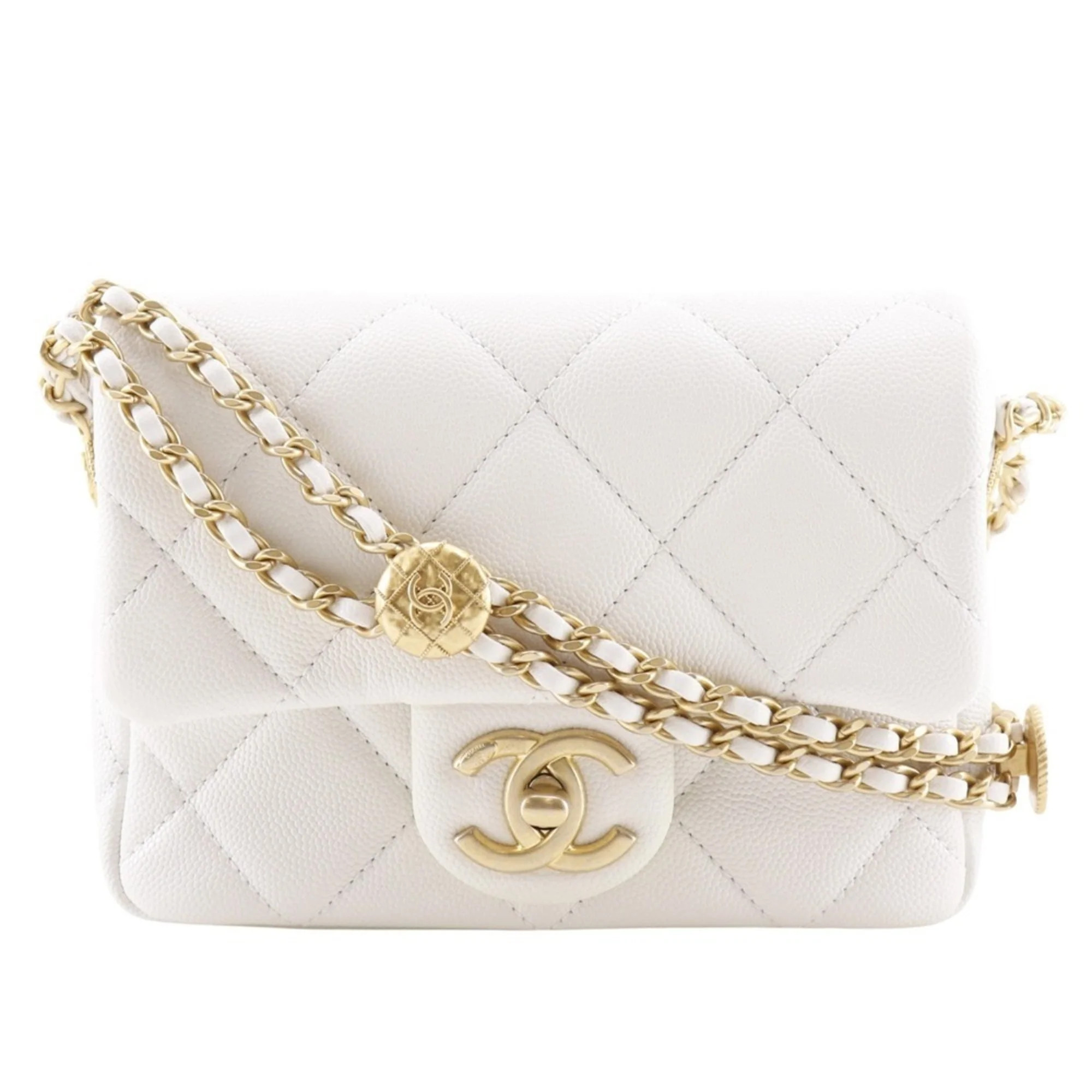 Pre-Owned CHANEL Matelasse Flap Shoulder Bag Chain A35200 Caviar Skin Made in Italy... (Good) | Walmart (US)