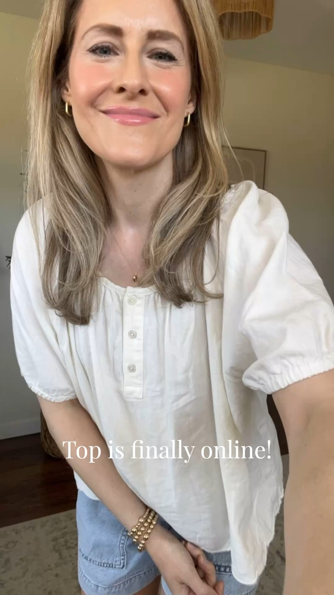 Walmart scalloped edge top is finally online! I recorded this last week. Happy to say the top is online now. And the matching shorts. I’m wearing a size large. I’d say it fits true to size but you can size up too. #walmartfashion 