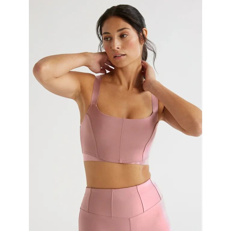 Sofia Active Women's Sleek Corset Medium Impact Sports Bra, Sizes XS-2XL - Walmart.com | Walmart (US)