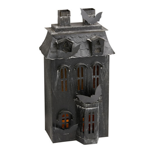 Antique Black Metal Haunted House LED Tealight Candle Holder by World Market | World Market