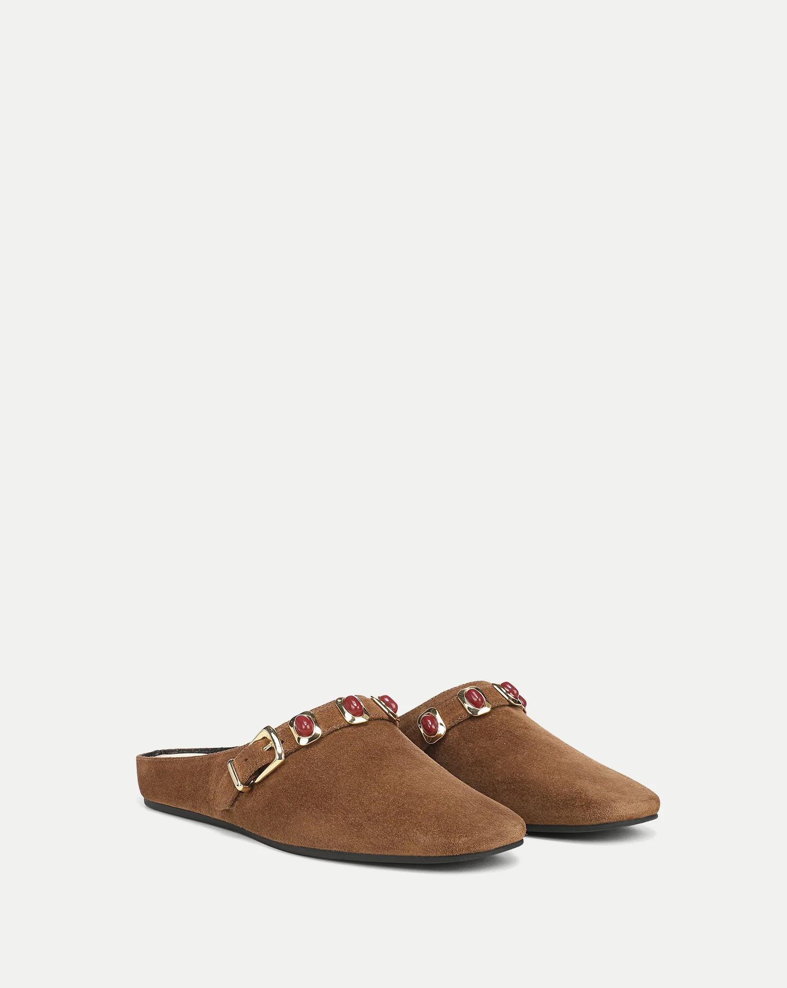 Narcissa Embellished Mule in Brown Suede | Veronica Beard | Veronica Beard