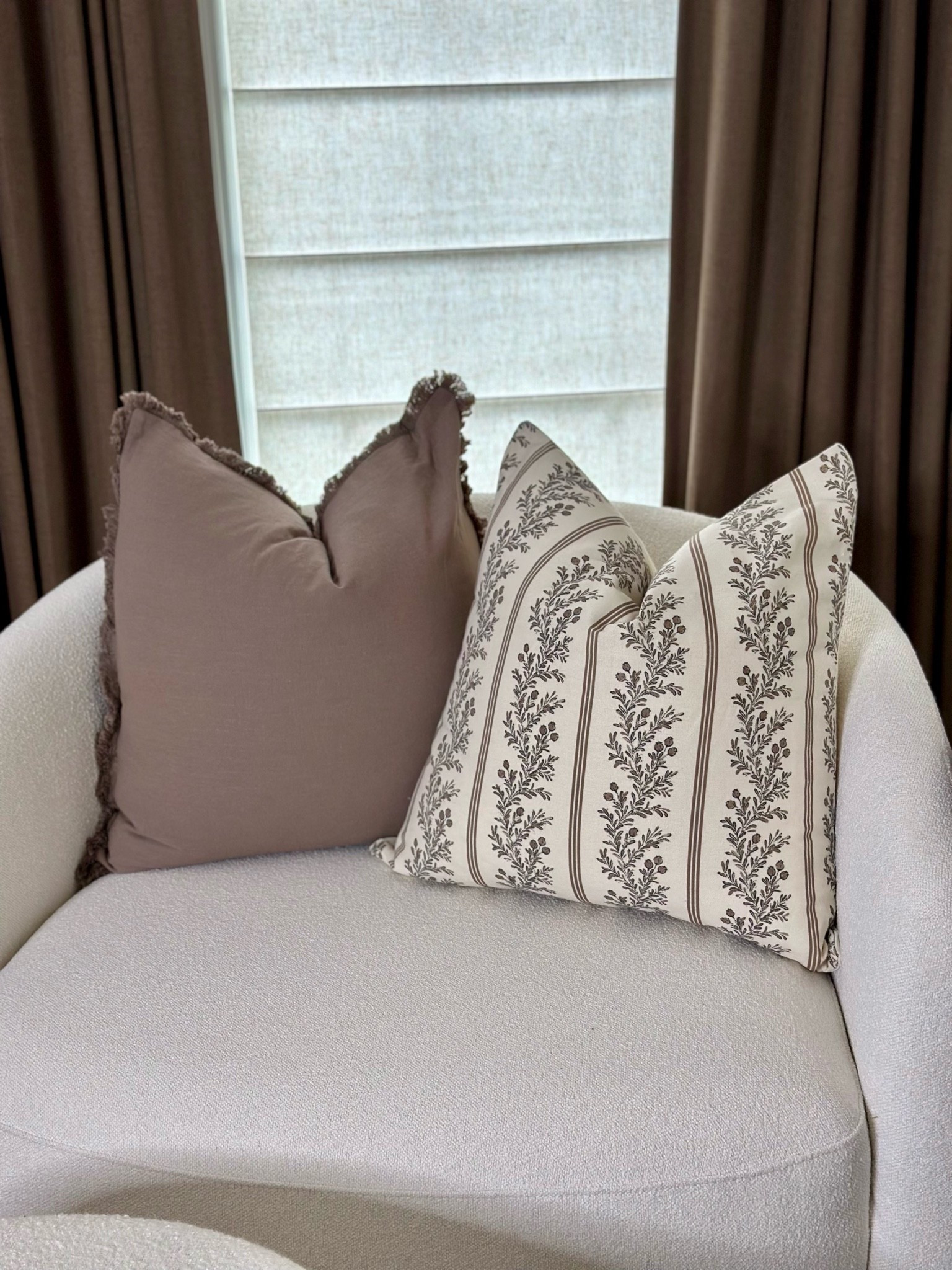 Pillow covers and inserts on large swivel chairs

#LTKHome