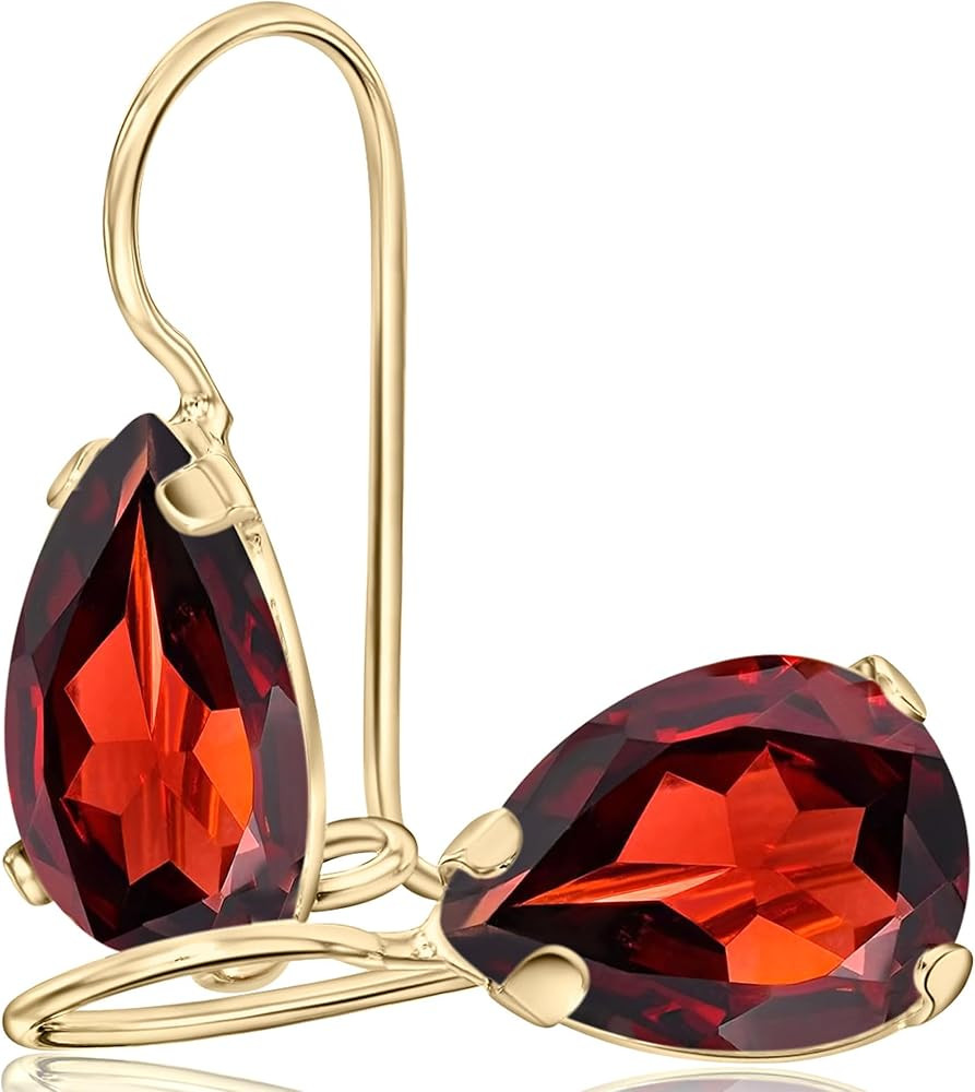 14K Solid Gold Earrings - Gemstone Earrings for Women - 14K Gold Earrings for Women - Birthstone ... | Amazon (US)