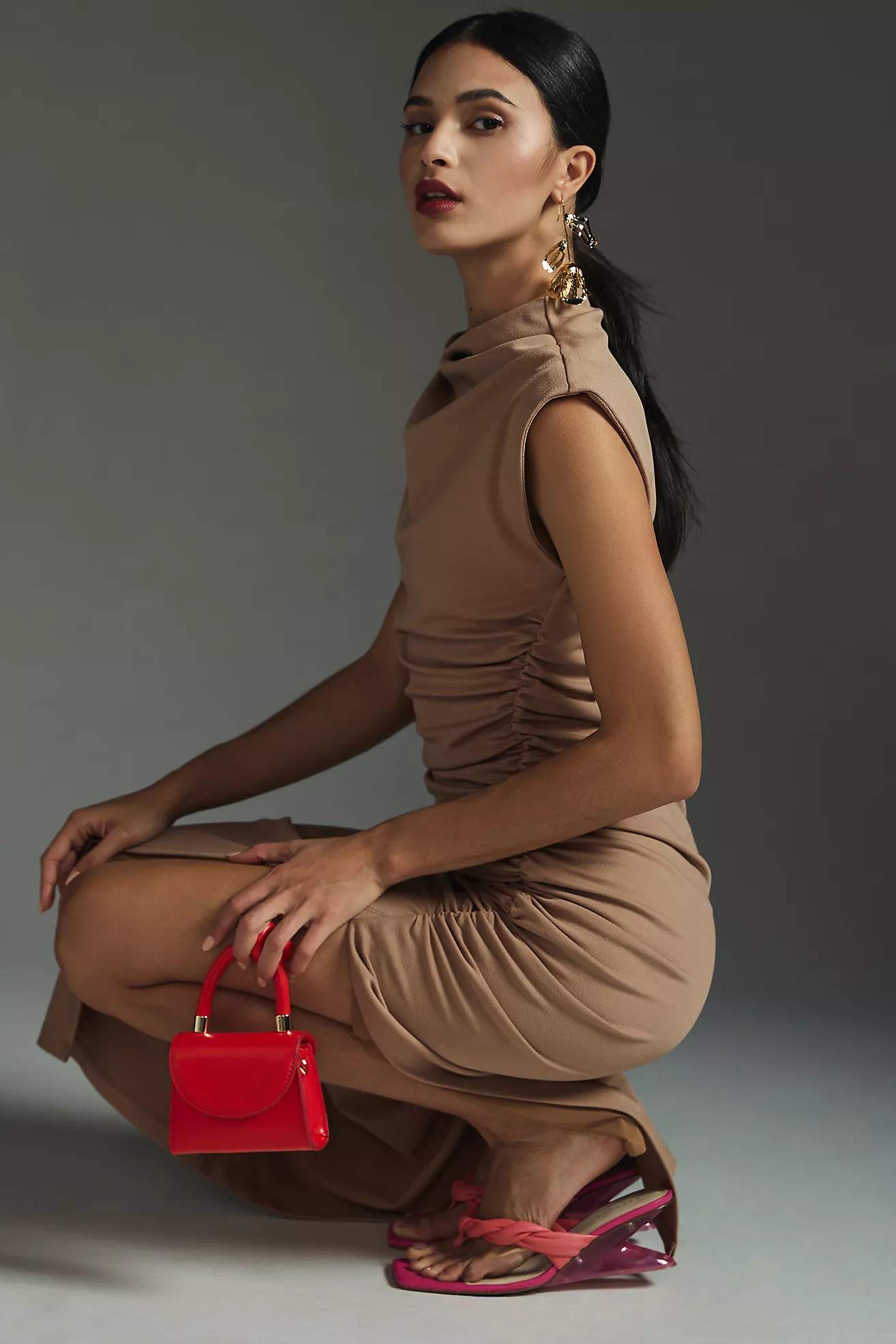 The Maya Ruched Cowl-Neck Dress | Anthropologie (US)