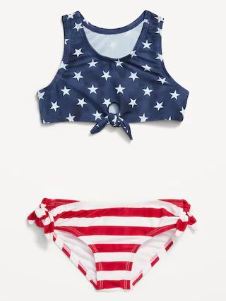 Matching Printed Tie-Front Bikini Swim Set for Toddler Girls | Old Navy (US)