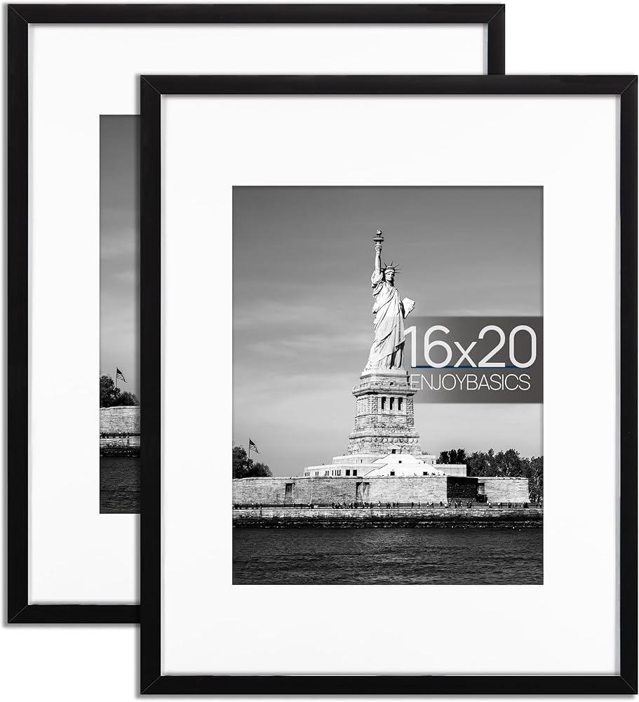ENJOYBASICS 16x20 Picture Frame, Display Poster 11x14 with Mat or 16 x 20 Without Mat, Wall Galle... | Amazon (US)