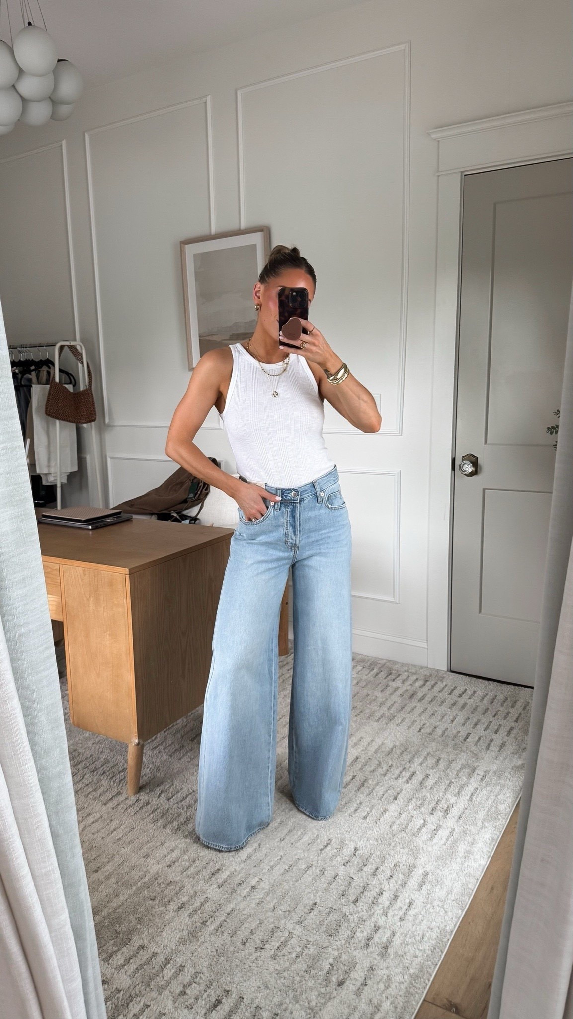 LOVE the casual feel of this fit! 💕

I am wearing a size 2 in the jeans, but you will want to size down!! 

bell bottom jeans
white tank top 
denim pants  

 

#LTKSeasonal #LTKFindsUnder100 #LTKStyleTip
