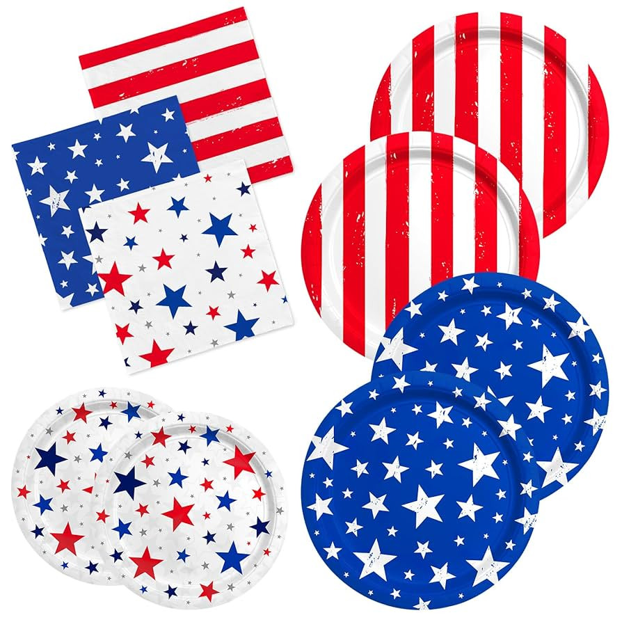 4th of July Party Supplies Set-American Patriotic Theme for Independence & Election Day Decoratio... | Amazon (US)