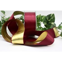 Burgundy/Gold Satin Ribbon 1.5"" Wide By The Yard Double Faced | Etsy (US)