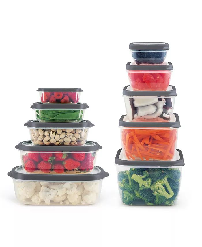 20-Pc. Vented Plastic Food Storage Set | Macy's