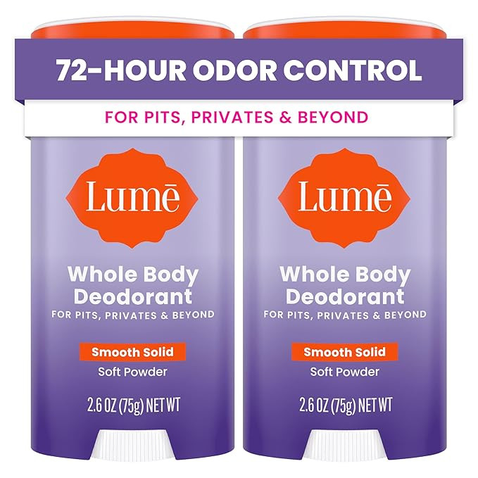 Lume Whole Body Deodorant - Smooth Solid Stick - 72 Hour Odor Control - Aluminum Free, Baking Sod... | Amazon (US)