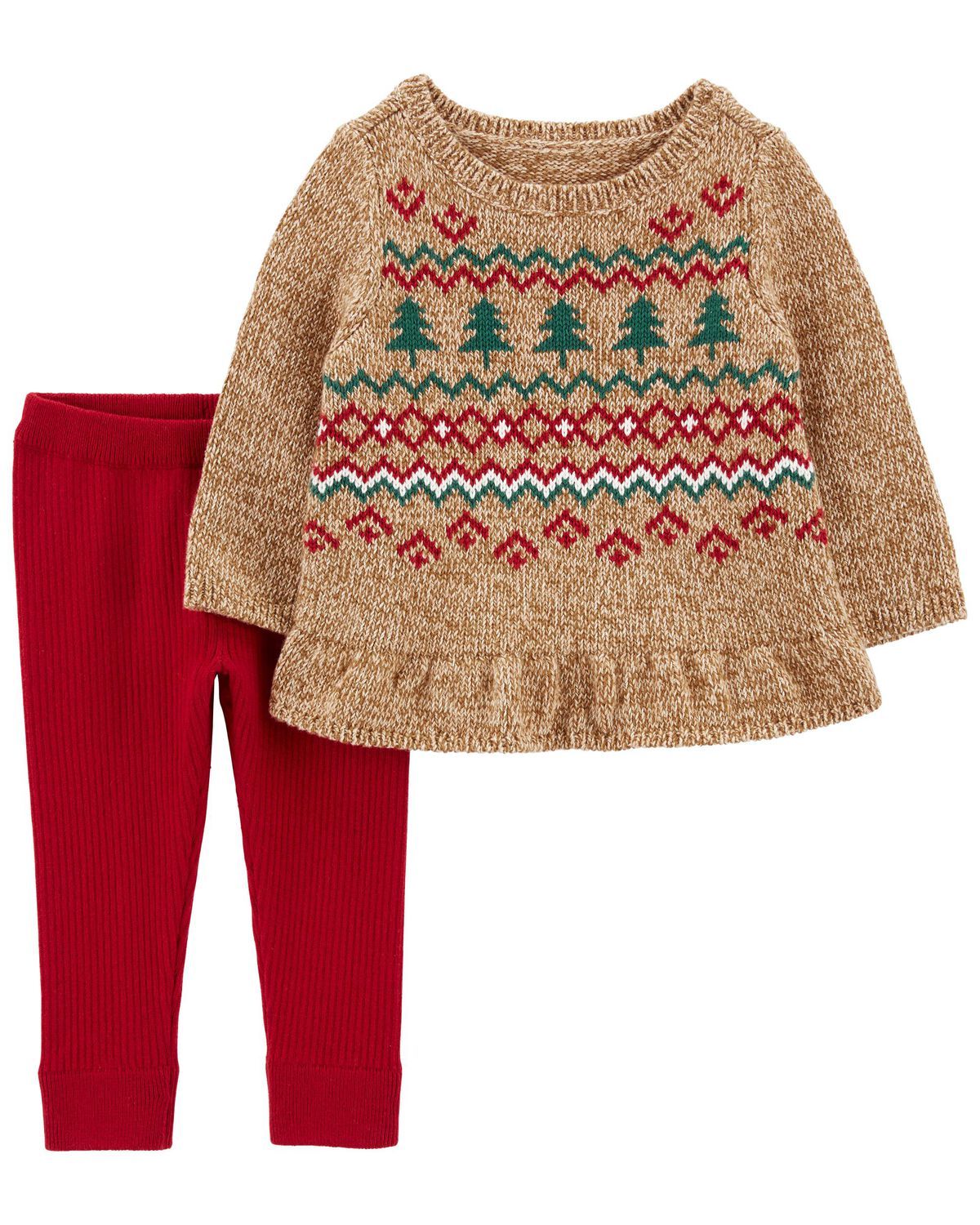 Red Baby 2-Piece Button-Front Cardigan & Pant Set | carters.com | Carter's