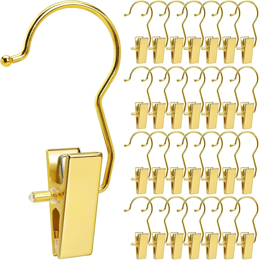 Amber Home 24 Pack Gold Boot Clips for Closet, Gold Boot Hangers with Hooks, Clothes Pins, Portab... | Amazon (US)