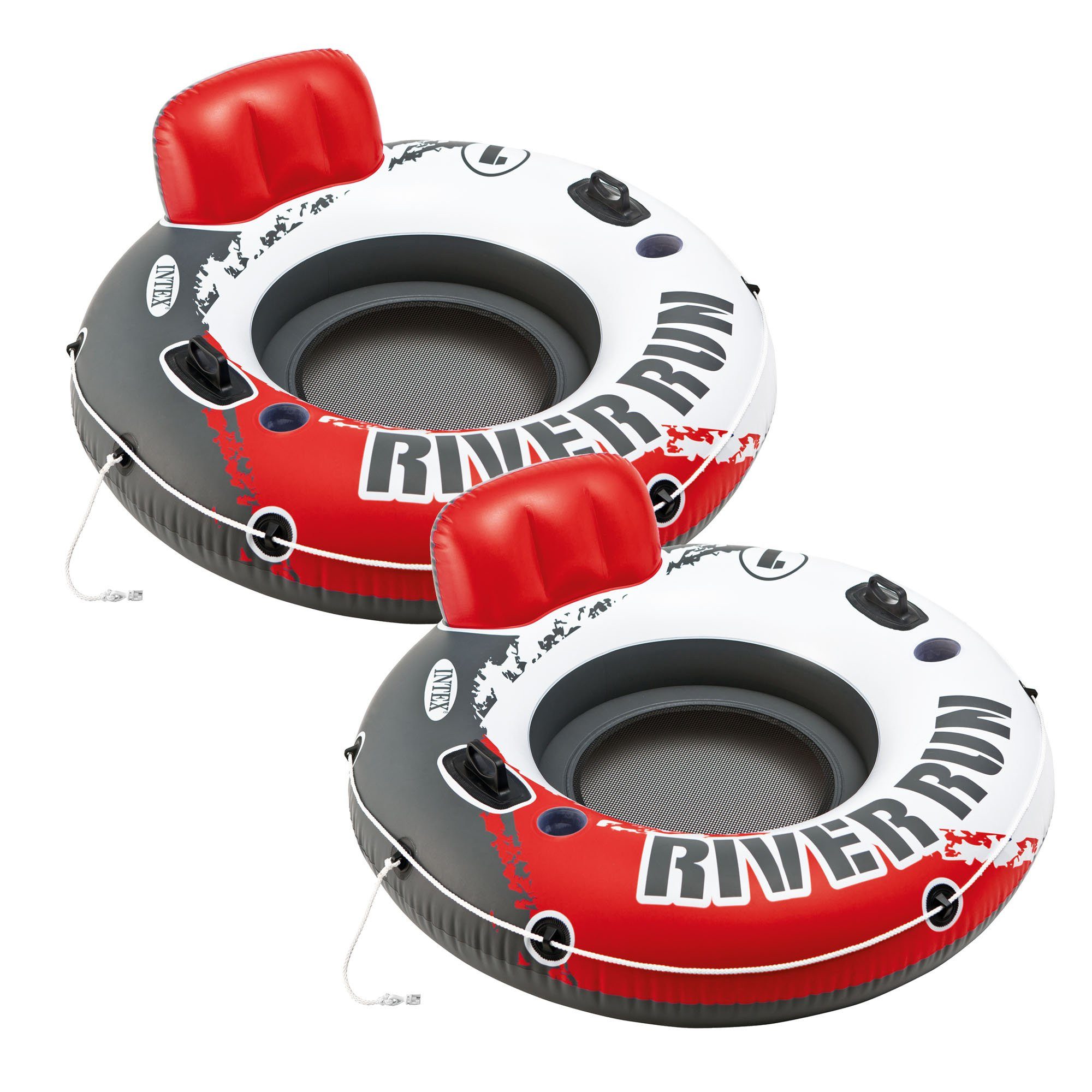 Intex Red River Run 1 Fire Edition Sport Lounge, Inflatable Water Float, 53" Diameter 2 Pack | Amazon (US)