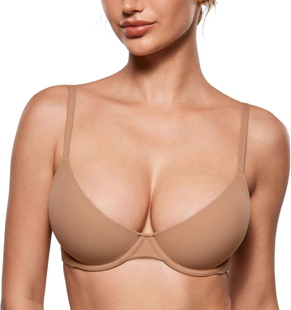 INLYRIC Women's Inbarely Plus Balconette Bra - Lightly Padded Underwire Sexy Tshirt Demi Bras Sup... | Amazon (US)