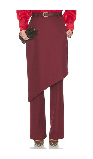 Helsa Trouser With Attached Skirt in Burgundy. - size M | Revolve Clothing (Global)