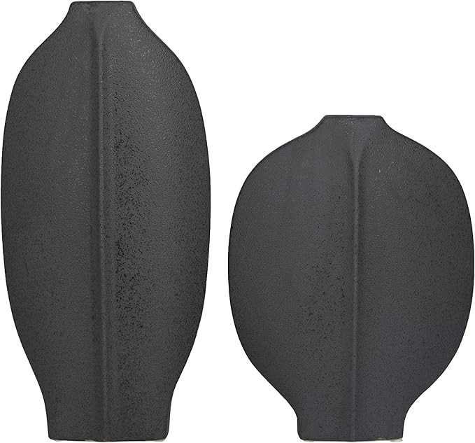 CosmoLiving by Cosmopolitan Ceramic Decorative Vase Textured Centerpiece Vases, Set of 2 Flower V... | Amazon (US)