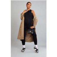 Maternity Black Ribbed Sleeveless Jumpsuit | PrettyLittleThing US