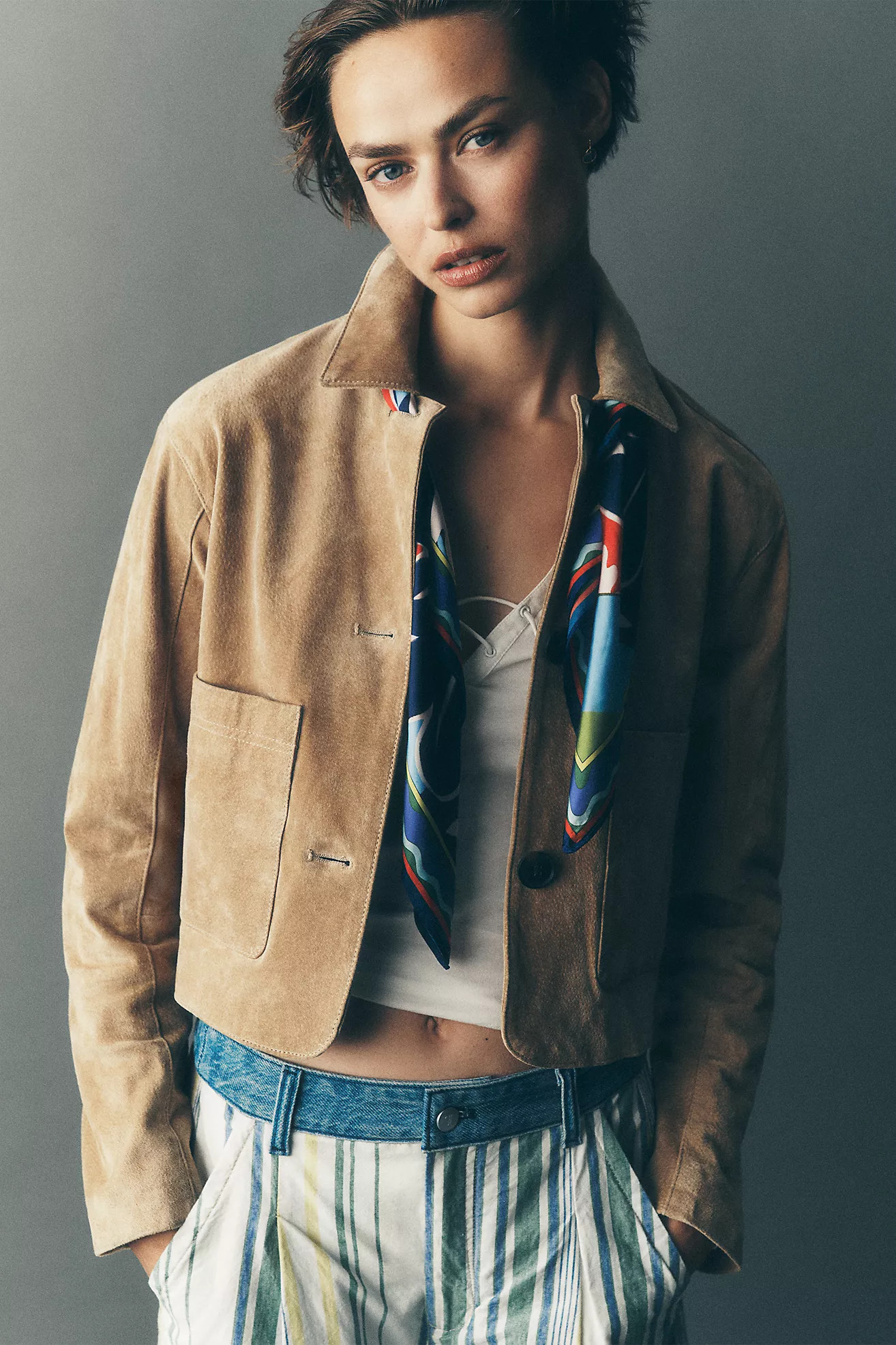 BLANKNYC Real Suede Crop Jacket | Anthropologie (US)