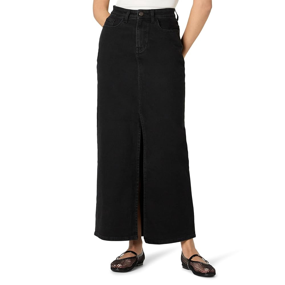 The Drop Women's Rylie Maxi Denim Skirt with Front Slit | Amazon (US)