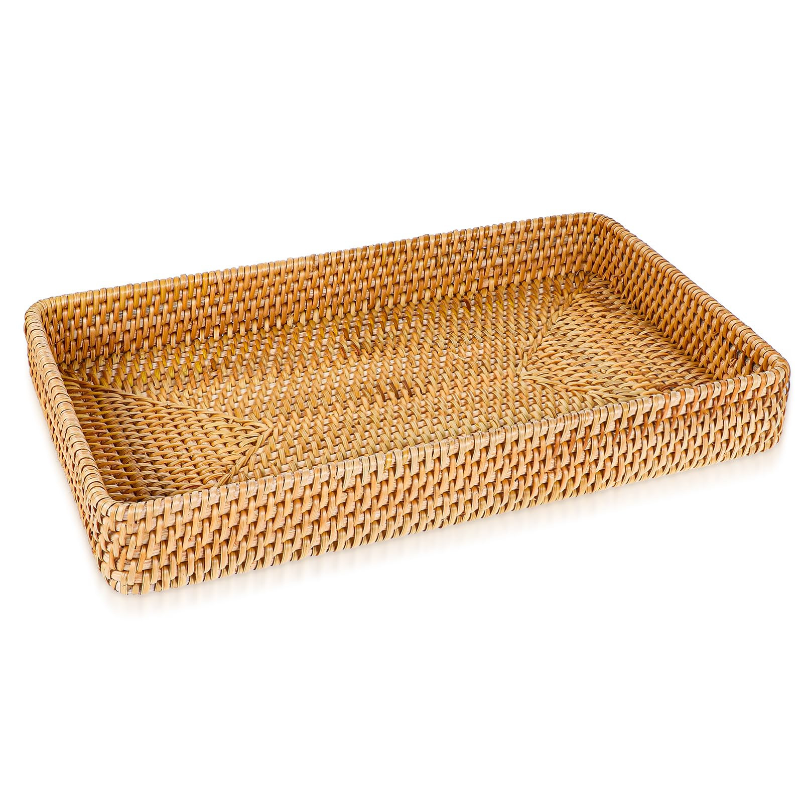 Wicker Storage Basket Rattan Tray Rectangular Wicker Basket Decorative Serving Tray Fruit Baskets... | Amazon (US)