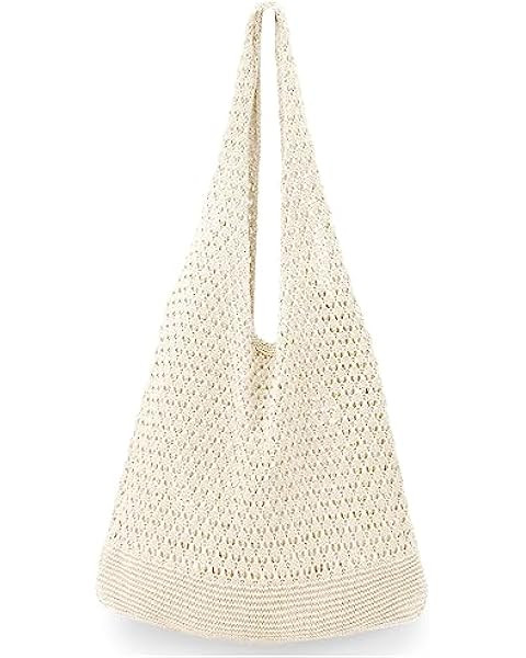 Ovida Crochet Mesh Beach Tote Bag for Women Summer Vacation Knit Small Beach Bag Y2K Aesthetic Fa... | Amazon (US)