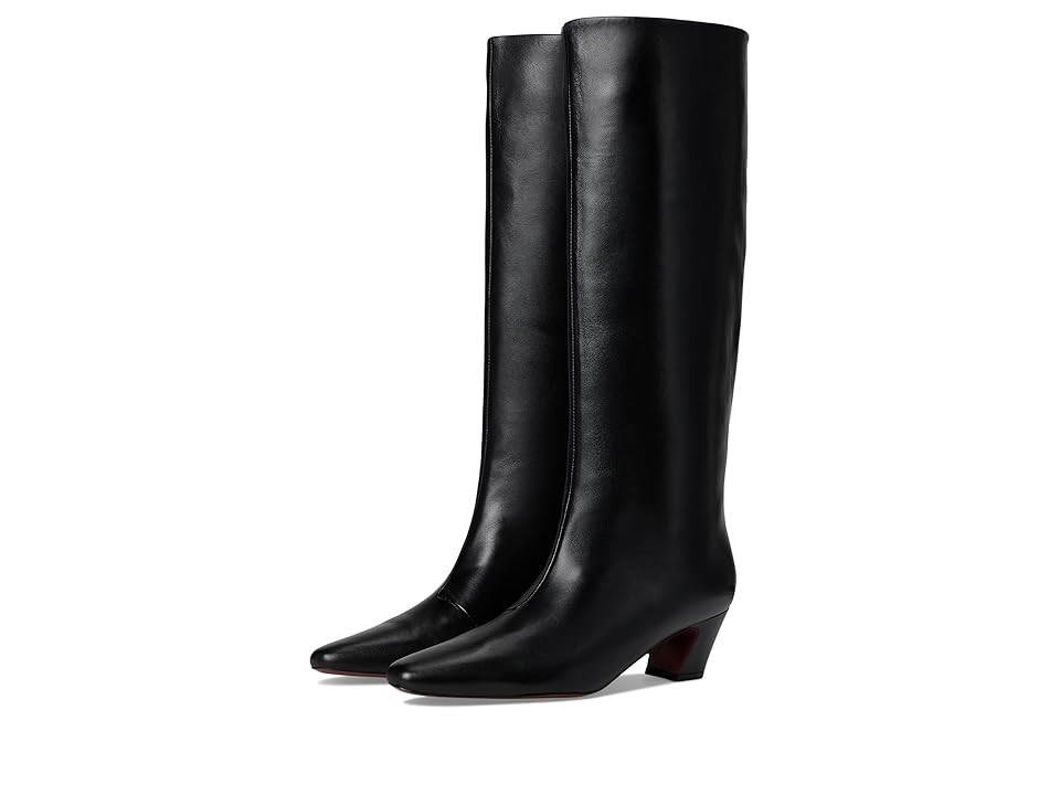 Loeffler Randall Marley Kicked Heel Tall Boots Women's Boots Black : 8 B - Medium, Suede | Zappos