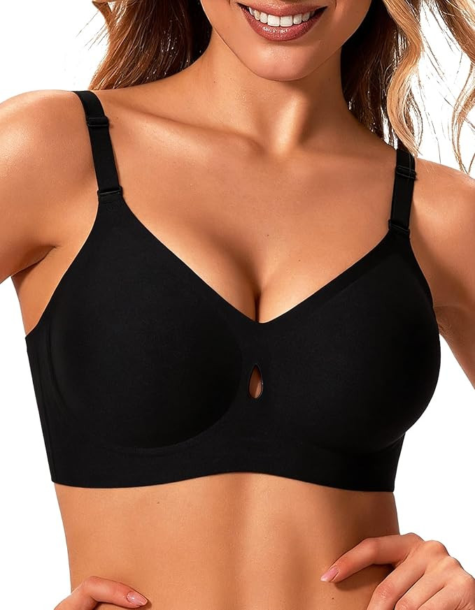 Jelly Wireless Bras for Women Sexy Comfortable Bra Bralettes V Neck No Underwire Bras Push Up Eve... | Amazon (US)