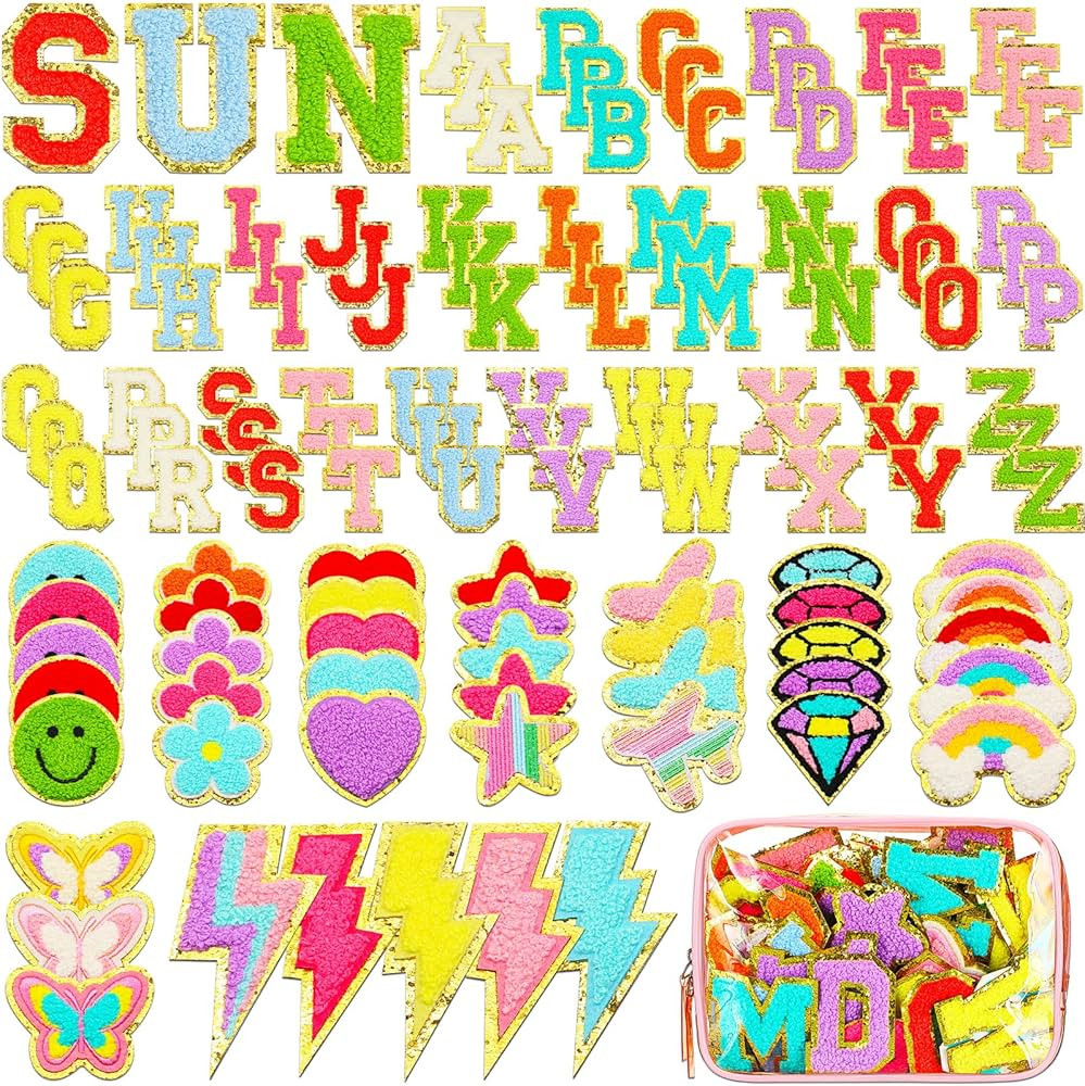 Yilloog 120 Pcs Chenille Letter Patches Iron on Patches Embroidered Patches Include 78 Letter Pat... | Amazon (US)