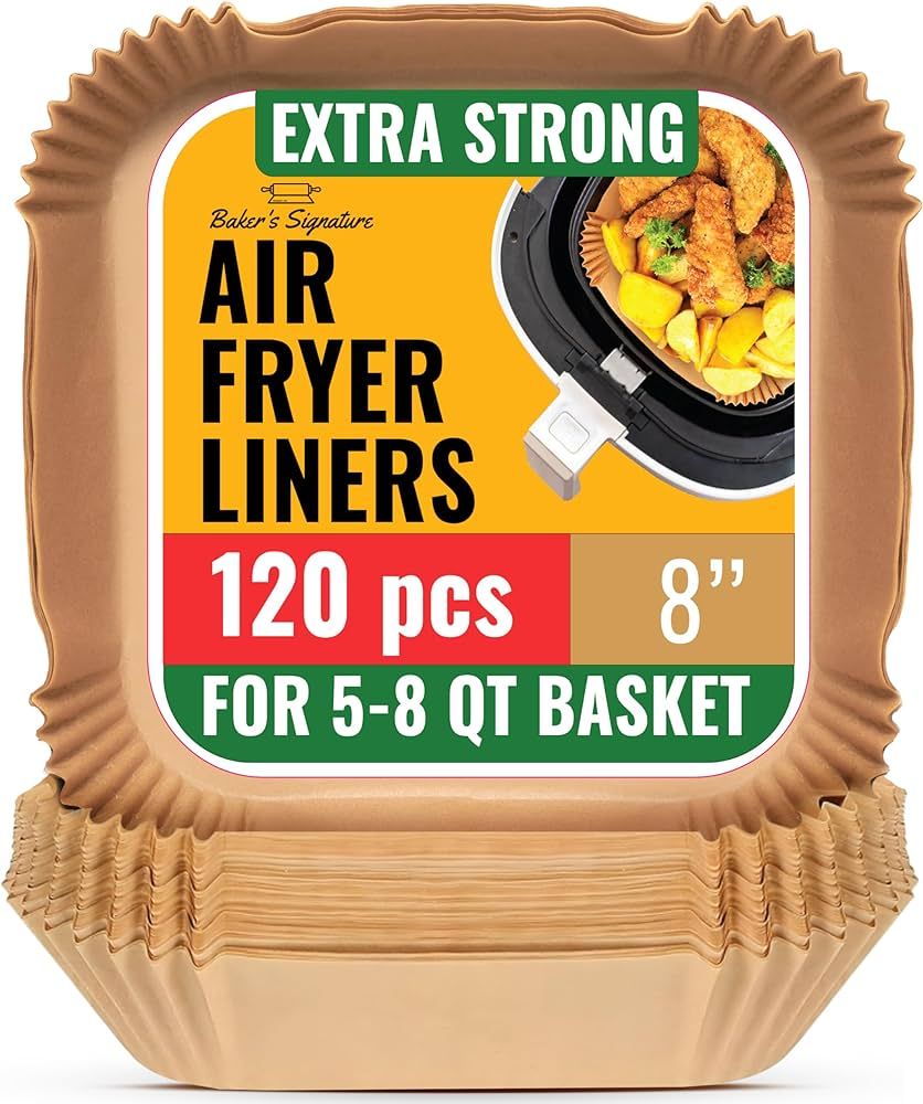 Air Fryer Paper Liners, 120Pcs Air Fryer Disposable Liners, Non-Stick and Oil Proof for Easy Clea... | Amazon (US)