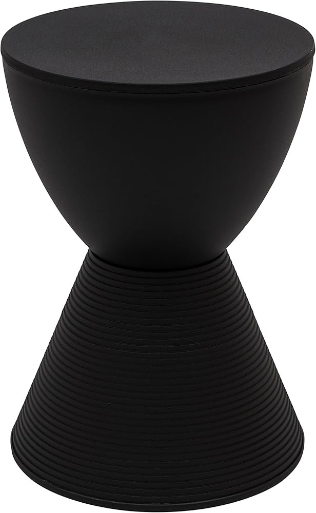 LeisureMod Modern Boyd Side Table Indoor and Outdoor Use, 16.75" H x 11.75" W x 11.75" D (Black) | Amazon (US)