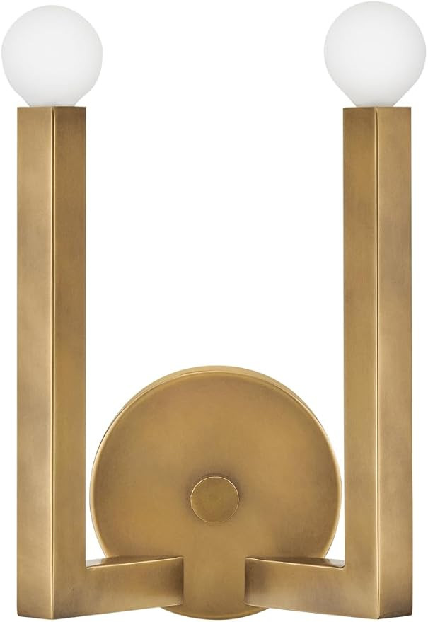 Hinkley Ezra 45042HB Two Light Wall Sconce - Unique Form, Strong Square Arms- Heritage Brass | Amazon (US)